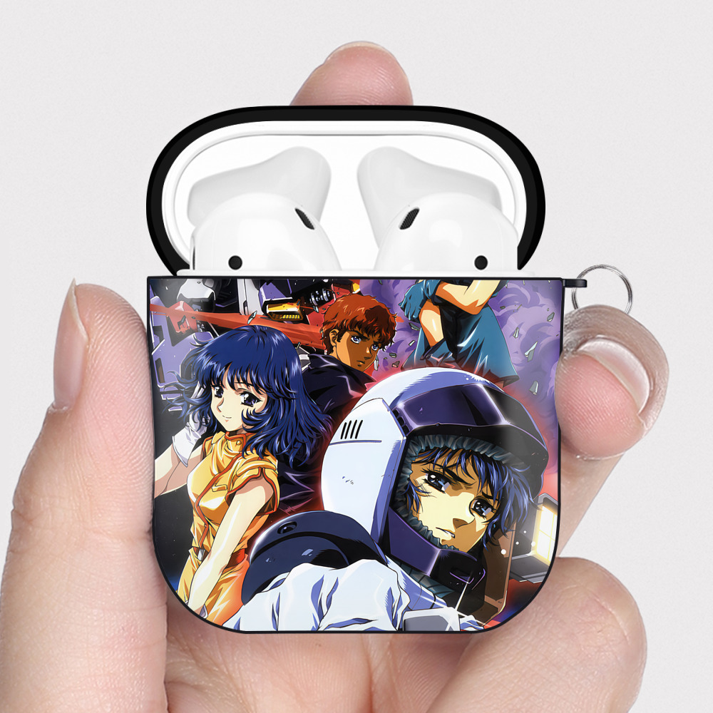 （画像用） 機動戦士ガンダム Mobile Suit Gundam AirPods 第2世代保護ケース ハードシェル ブラック 耐衝撃・防指紋・カラビナ付き