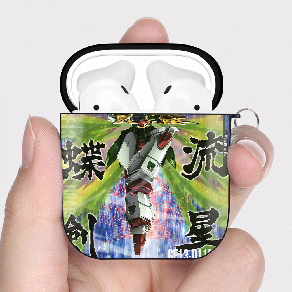 （画像用） 機動戦士ガンダム Mobile Suit Gundam AirPods 第2世代保護ケース ハードシェル ブラック 耐衝撃・防指紋・カラビナ付き