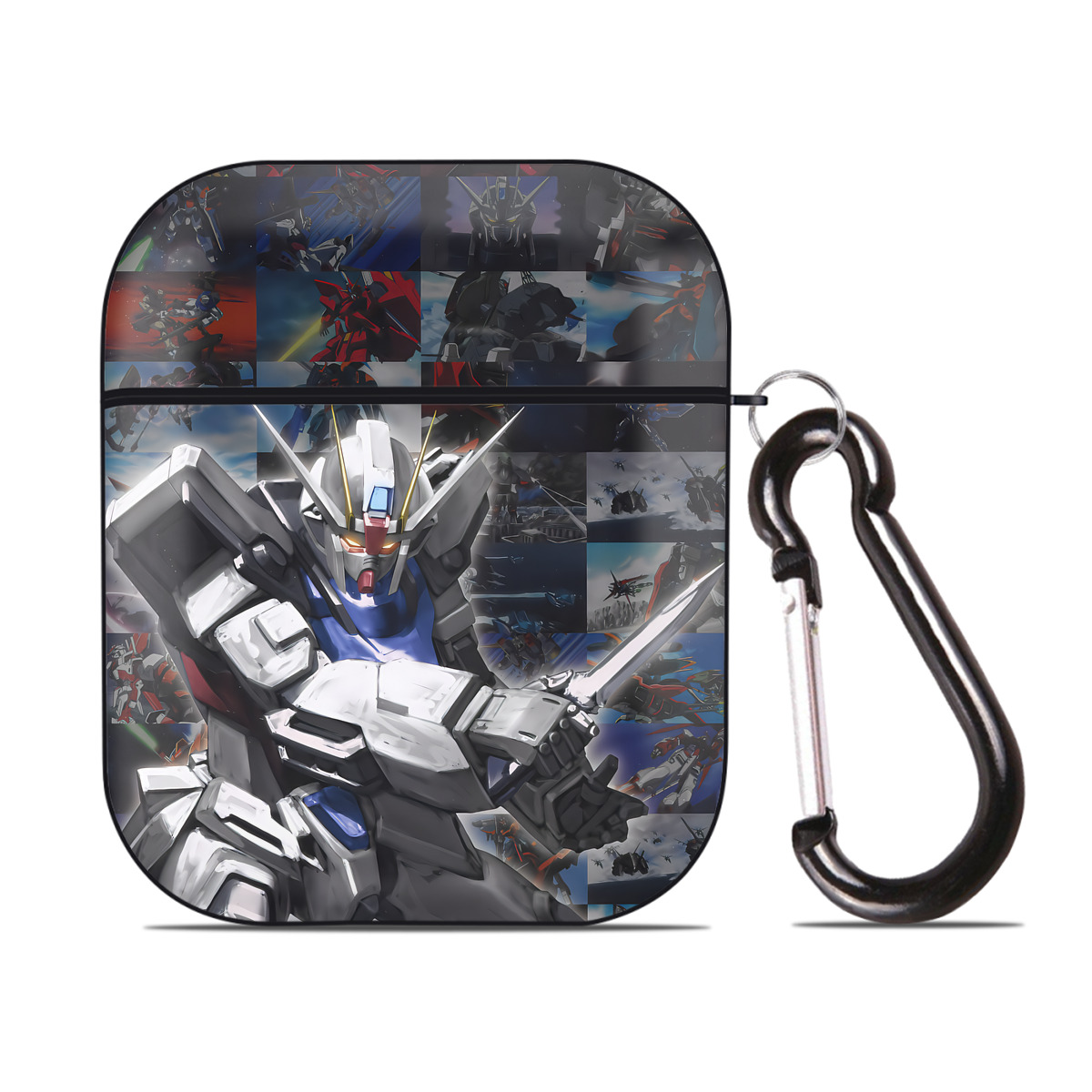 （画像用） 機動戦士ガンダム Mobile Suit Gundam AirPods 第2世代保護ケース ハードシェル ブラック 耐衝撃・防指紋・カラビナ付き