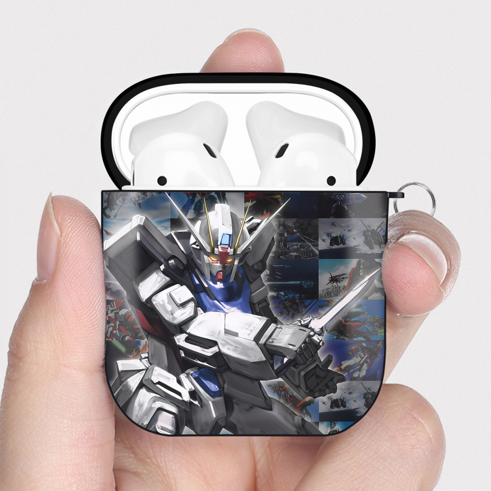 （画像用） 機動戦士ガンダム Mobile Suit Gundam AirPods 第2世代保護ケース ハードシェル ブラック 耐衝撃・防指紋・カラビナ付き