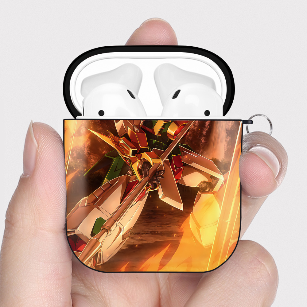 （画像用） 機動戦士ガンダム Mobile Suit Gundam AirPods 第2世代保護ケース ハードシェル ブラック 耐衝撃・防指紋・カラビナ付き