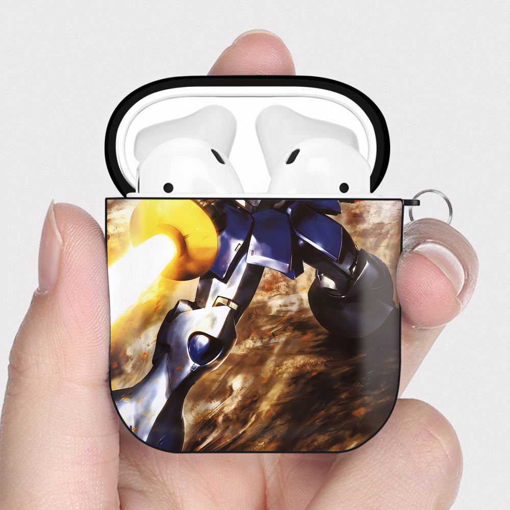 （画像用） 機動戦士ガンダム Mobile Suit Gundam AirPods 第2世代保護ケース ハードシェル ブラック 耐衝撃・防指紋・カラビナ付き