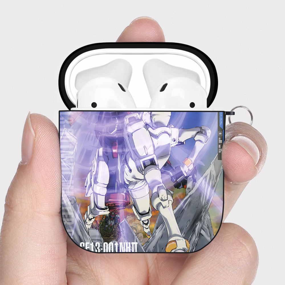 （画像用） 機動戦士ガンダム Mobile Suit Gundam AirPods 第2世代保護ケース ハードシェル ブラック 耐衝撃・防指紋・カラビナ付き