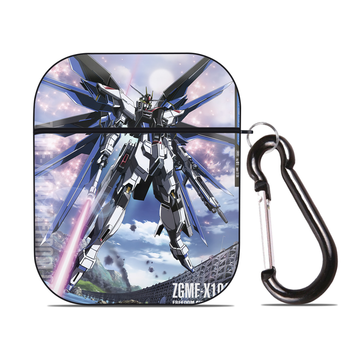 （画像用） 機動戦士ガンダム Mobile Suit Gundam AirPods 第2世代保護ケース ハードシェル ブラック 耐衝撃・防指紋・カラビナ付き