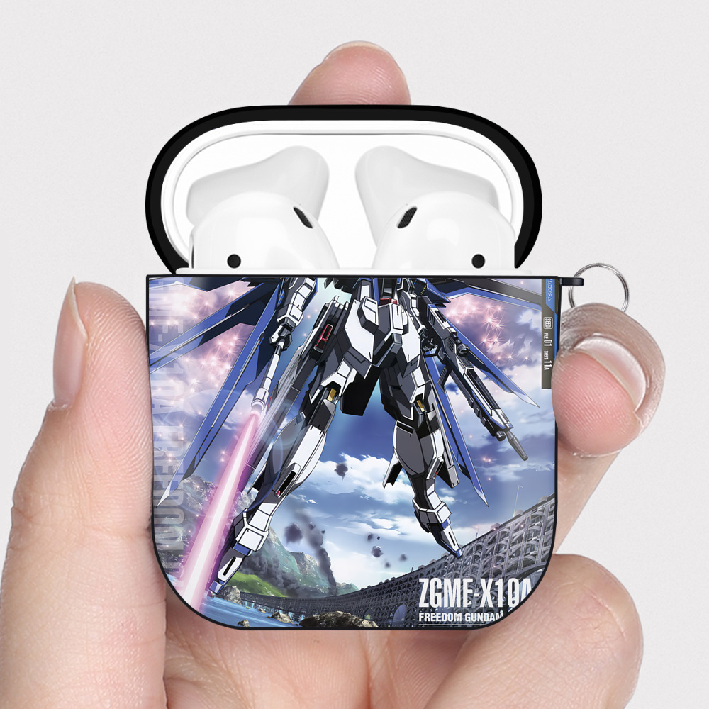 （画像用） 機動戦士ガンダム Mobile Suit Gundam AirPods 第2世代保護ケース ハードシェル ブラック 耐衝撃・防指紋・カラビナ付き