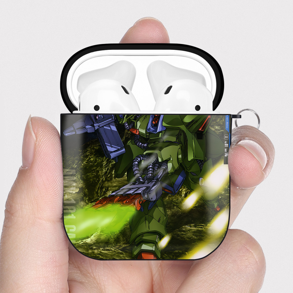 （画像用） 機動戦士ガンダム Mobile Suit Gundam AirPods 第2世代保護ケース ハードシェル ブラック 耐衝撃・防指紋・カラビナ付き