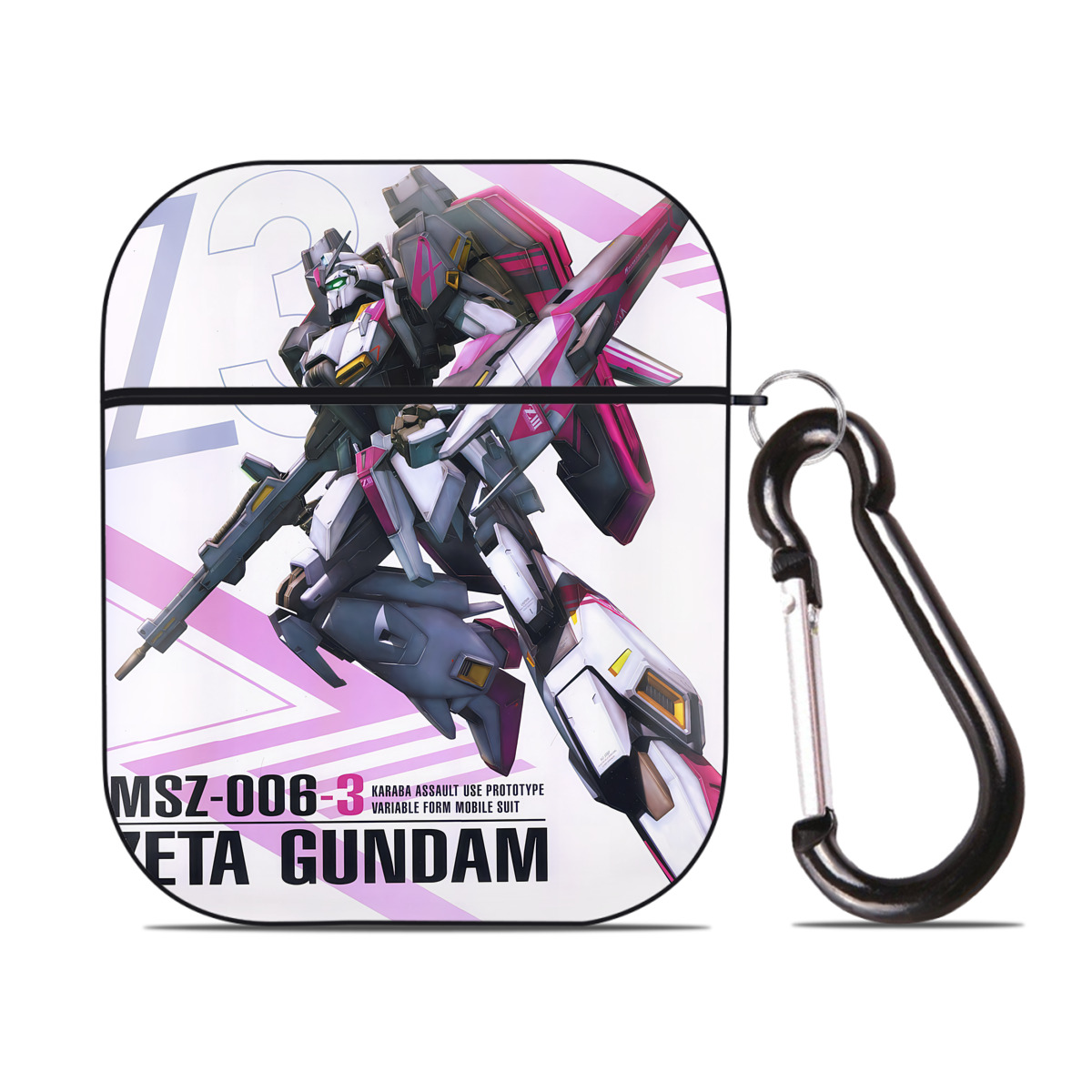 （画像用） 機動戦士ガンダム Mobile Suit Gundam AirPods 第2世代保護ケース ハードシェル ブラック 耐衝撃・防指紋・カラビナ付き