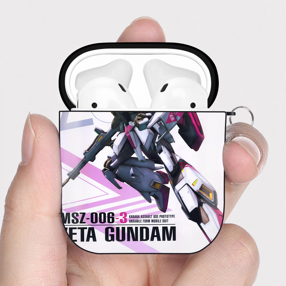 （画像用） 機動戦士ガンダム Mobile Suit Gundam AirPods 第2世代保護ケース ハードシェル ブラック 耐衝撃・防指紋・カラビナ付き