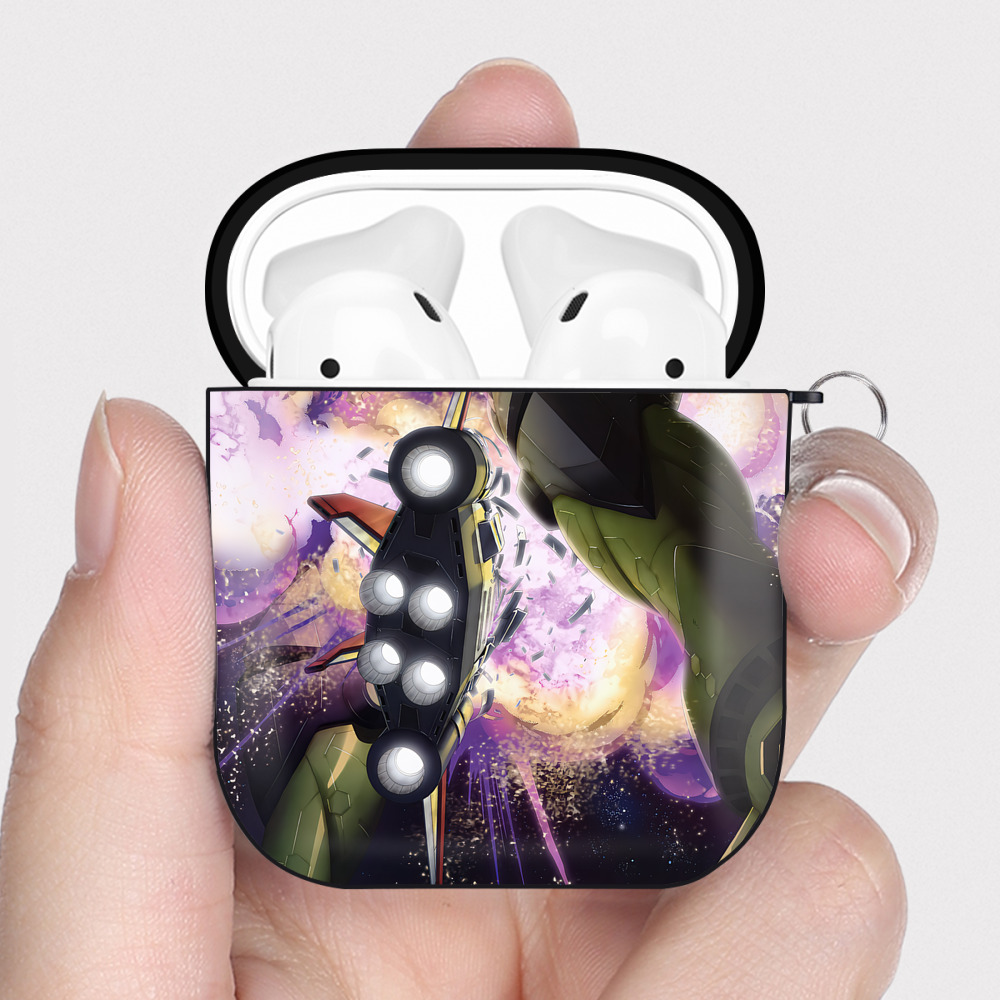 （画像用） 機動戦士ガンダム Mobile Suit Gundam AirPods 第2世代保護ケース ハードシェル ブラック 耐衝撃・防指紋・カラビナ付き