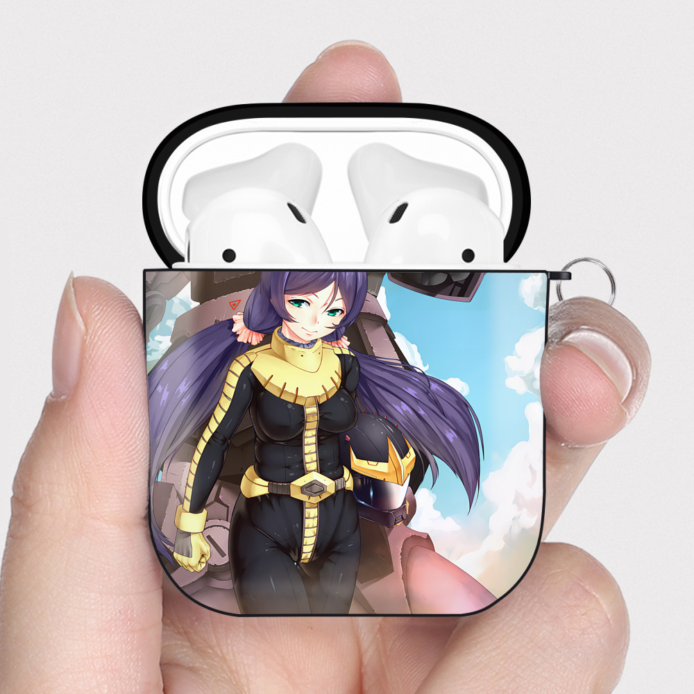 （画像用） 機動戦士ガンダム Mobile Suit Gundam AirPods 第2世代保護ケース ハードシェル ブラック 耐衝撃・防指紋・カラビナ付き
