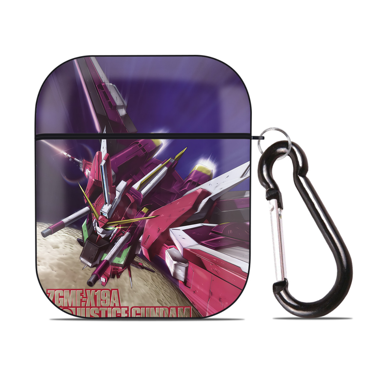 （画像用） 機動戦士ガンダム Mobile Suit Gundam AirPods 第2世代保護ケース ハードシェル ブラック 耐衝撃・防指紋・カラビナ付き