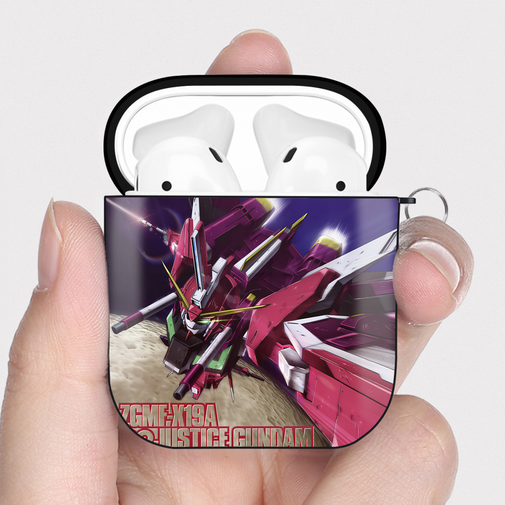 （画像用） 機動戦士ガンダム Mobile Suit Gundam AirPods 第2世代保護ケース ハードシェル ブラック 耐衝撃・防指紋・カラビナ付き