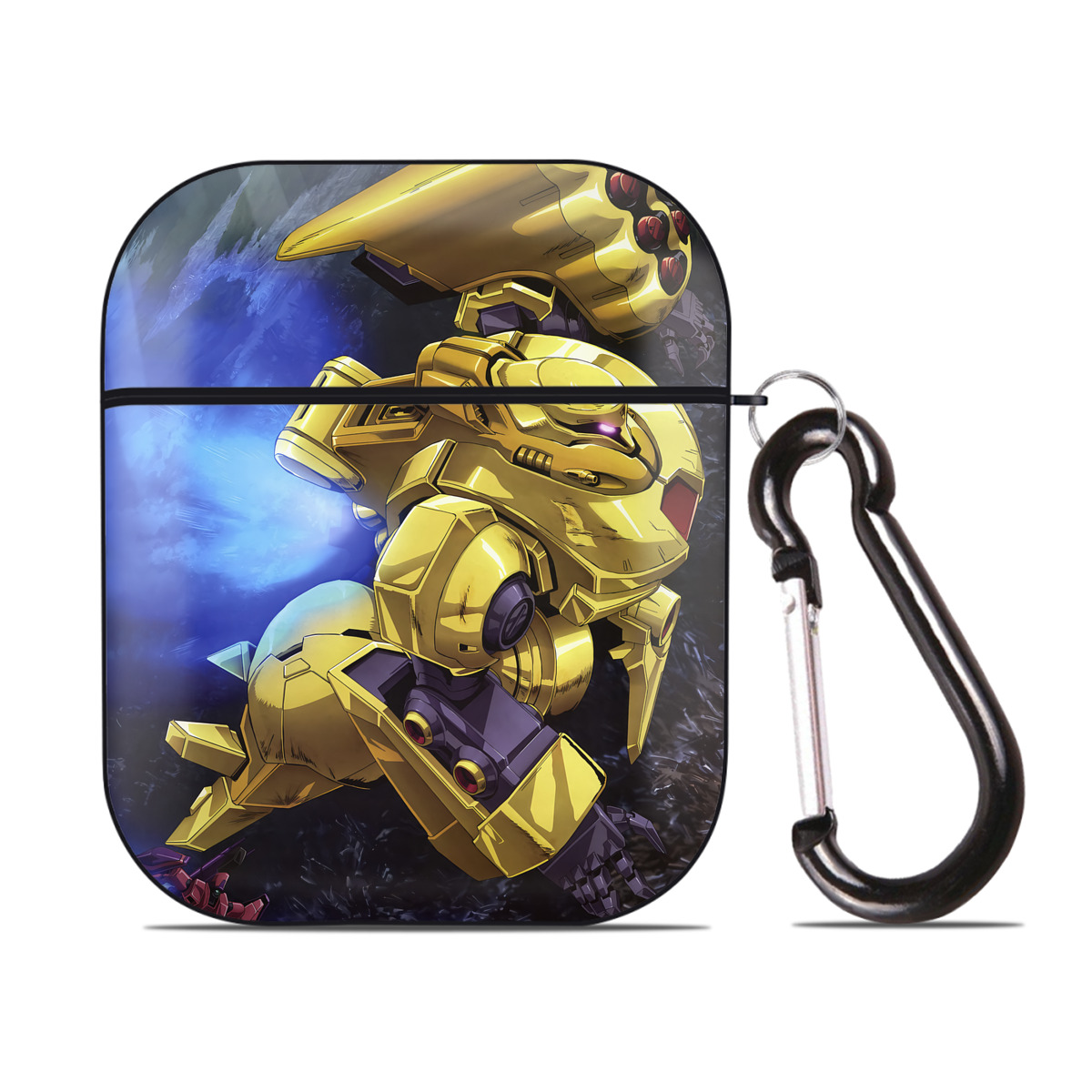 （画像用） 機動戦士ガンダム Mobile Suit Gundam AirPods 第2世代保護ケース ハードシェル ブラック 耐衝撃・防指紋・カラビナ付き