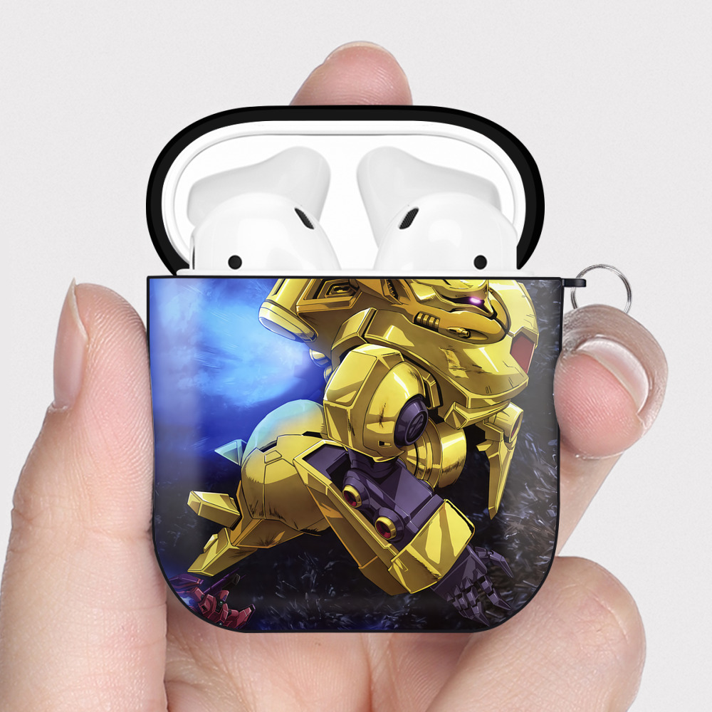 （画像用） 機動戦士ガンダム Mobile Suit Gundam AirPods 第2世代保護ケース ハードシェル ブラック 耐衝撃・防指紋・カラビナ付き