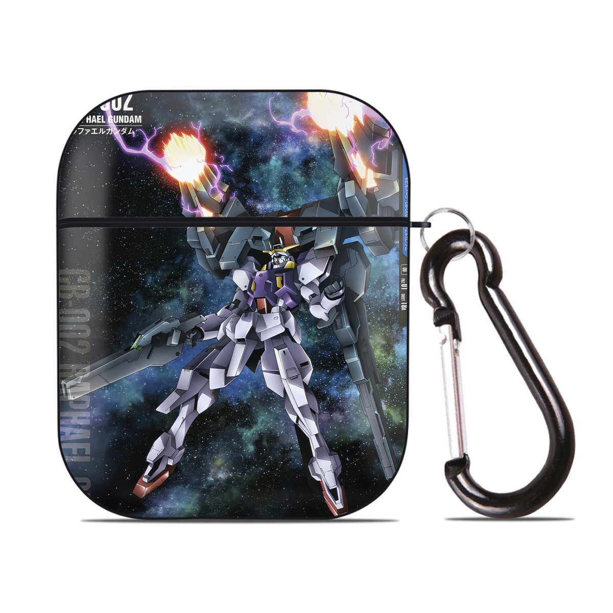 （画像用） 機動戦士ガンダム Mobile Suit Gundam AirPods 第2世代保護ケース ハードシェル ブラック 耐衝撃・防指紋・カラビナ付き