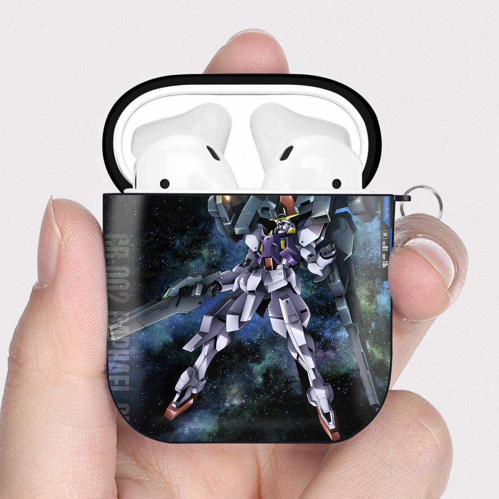 （画像用） 機動戦士ガンダム Mobile Suit Gundam AirPods 第2世代保護ケース ハードシェル ブラック 耐衝撃・防指紋・カラビナ付き