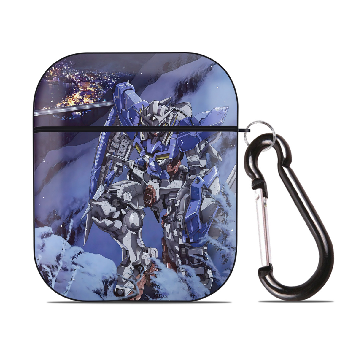 （画像用） 機動戦士ガンダム Mobile Suit Gundam AirPods 第2世代保護ケース ハードシェル ブラック 耐衝撃・防指紋・カラビナ付き