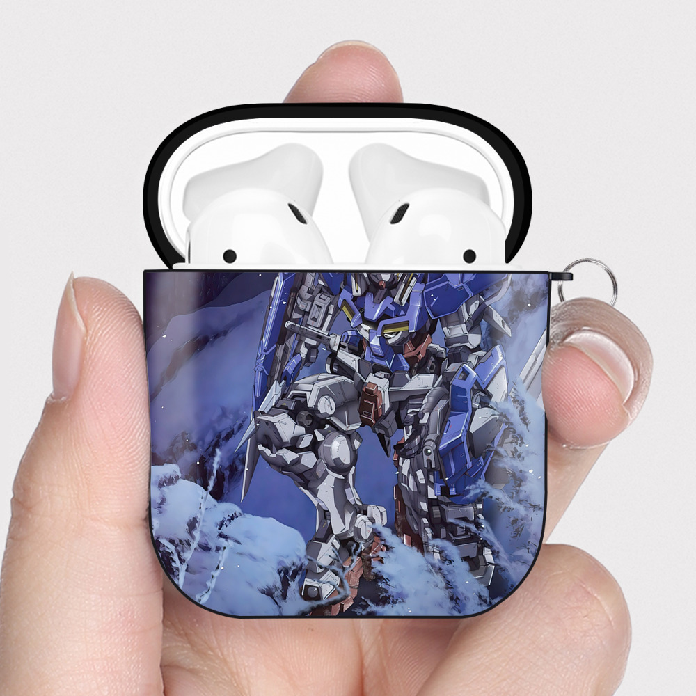 （画像用） 機動戦士ガンダム Mobile Suit Gundam AirPods 第2世代保護ケース ハードシェル ブラック 耐衝撃・防指紋・カラビナ付き