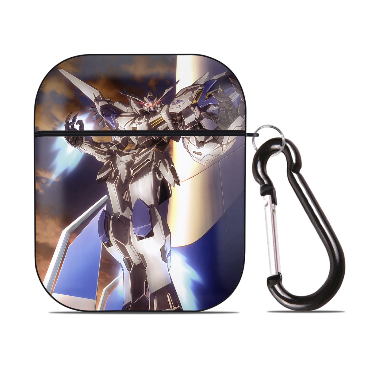 （画像用） 機動戦士ガンダム Mobile Suit Gundam AirPods 第2世代保護ケース ハードシェル ブラック 耐衝撃・防指紋・カラビナ付き