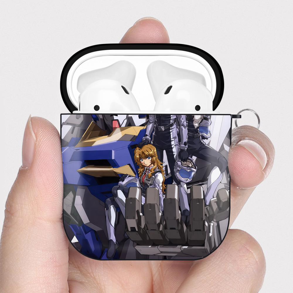 （画像用） 機動戦士ガンダム Mobile Suit Gundam AirPods 第2世代保護ケース ハードシェル ブラック 耐衝撃・防指紋・カラビナ付き