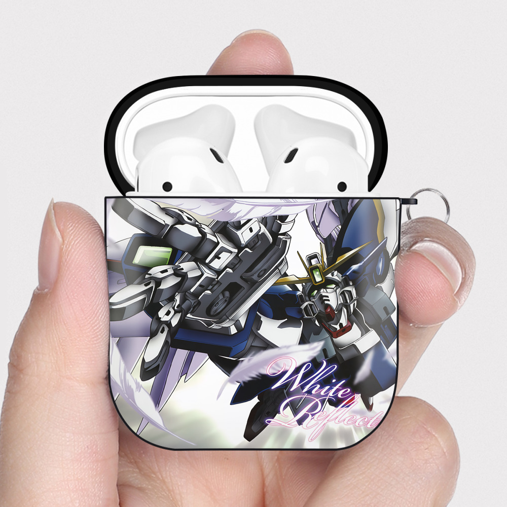 （画像用） 機動戦士ガンダム Mobile Suit Gundam AirPods 第2世代保護ケース ハードシェル ブラック 耐衝撃・防指紋・カラビナ付き