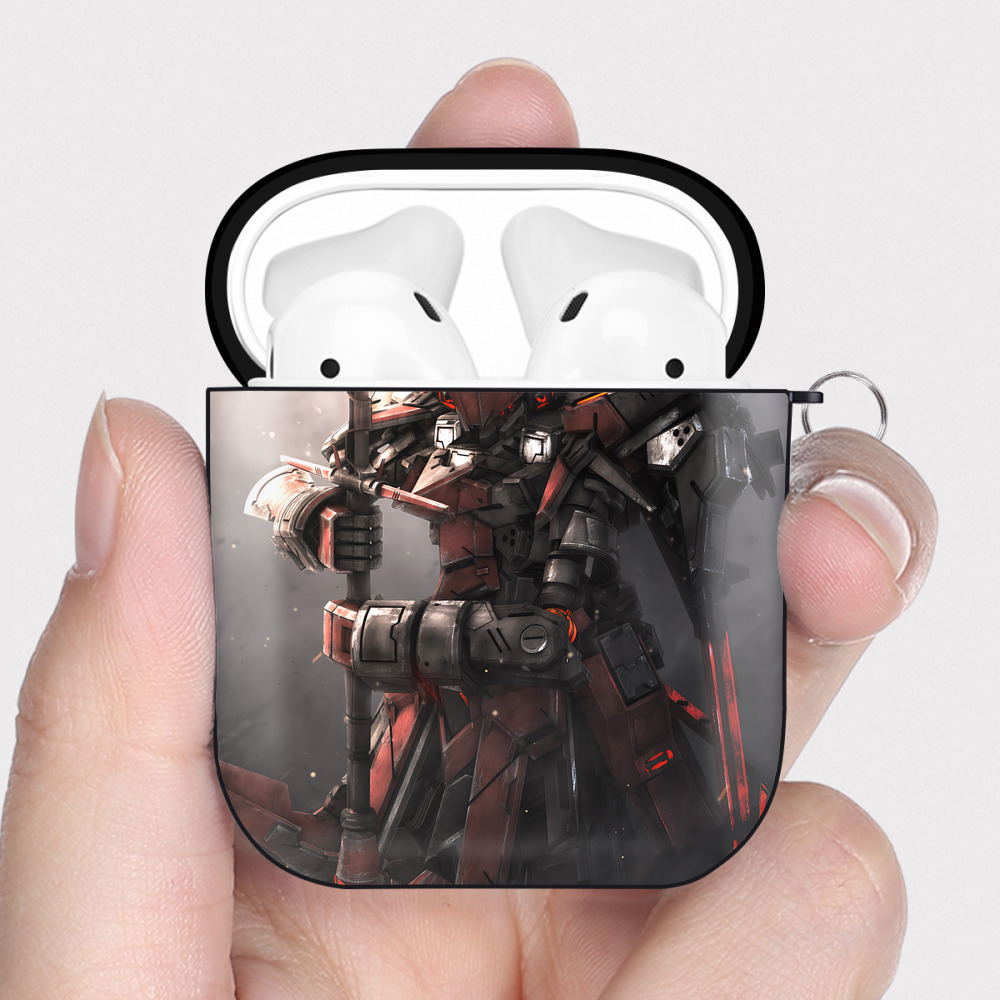（画像用） 機動戦士ガンダム Mobile Suit Gundam AirPods 第2世代保護ケース ハードシェル ブラック 耐衝撃・防指紋・カラビナ付き