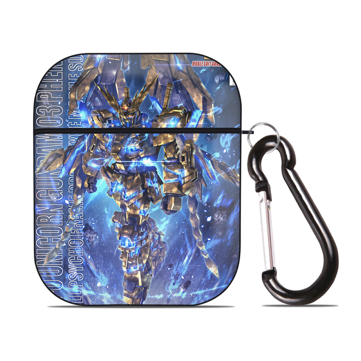 （画像用） 機動戦士ガンダム Mobile Suit Gundam AirPods 第2世代保護ケース ハードシェル ブラック 耐衝撃・防指紋・カラビナ付き