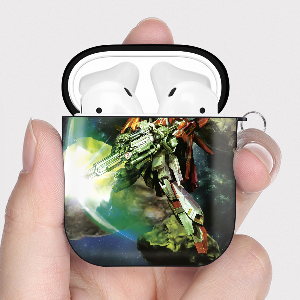 （画像用） 機動戦士ガンダム Mobile Suit Gundam AirPods 第2世代保護ケース ハードシェル ブラック 耐衝撃・防指紋・カラビナ付き