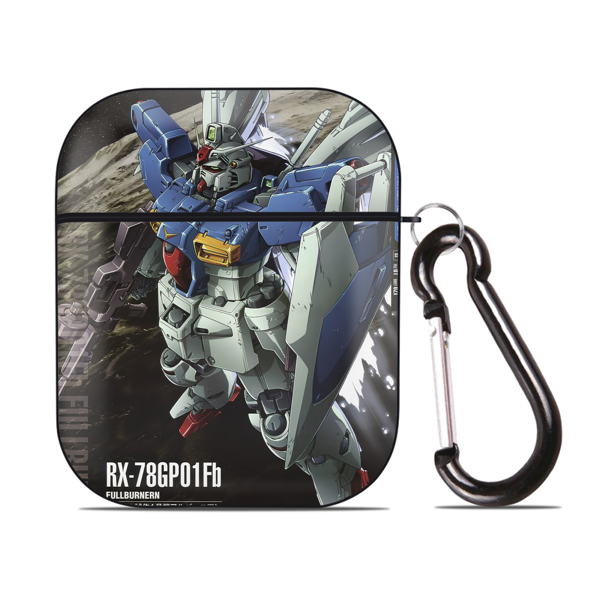 （画像用） 機動戦士ガンダム Mobile Suit Gundam AirPods 第2世代保護ケース ハードシェル ブラック 耐衝撃・防指紋・カラビナ付き