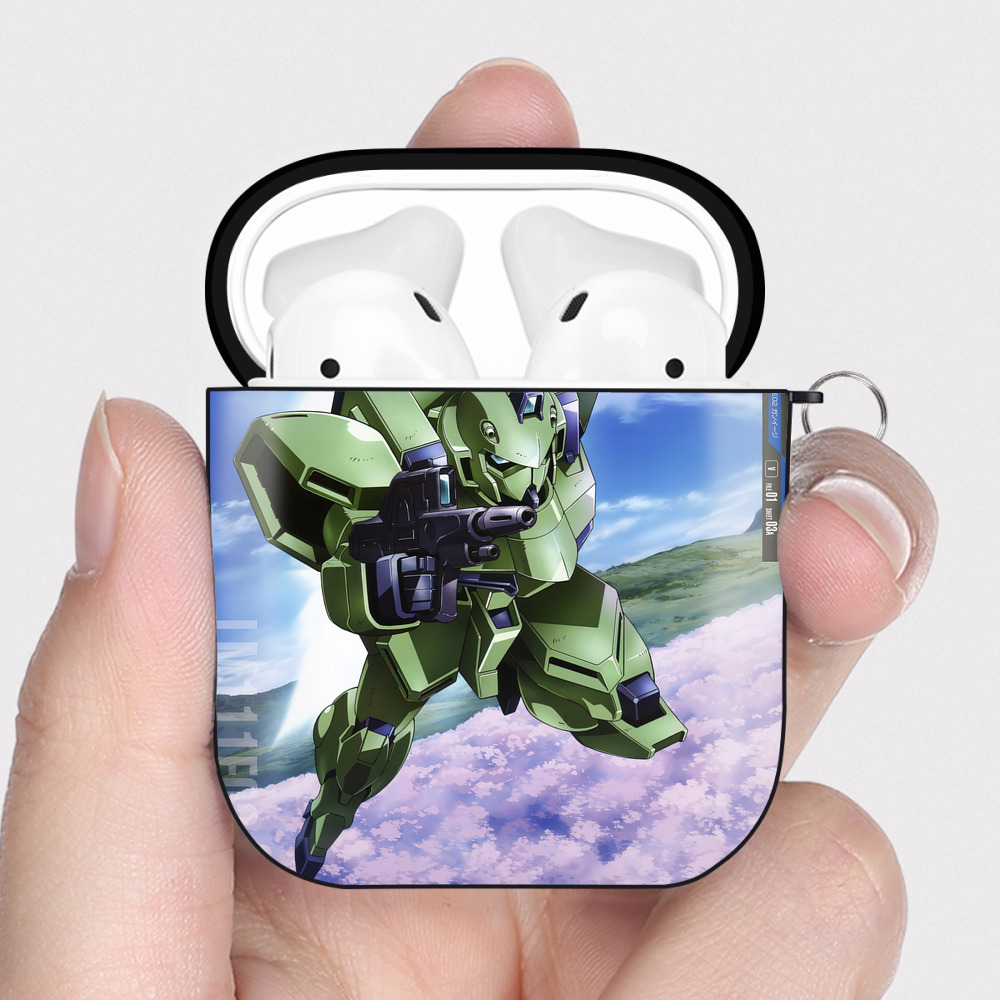 （画像用） 機動戦士ガンダム Mobile Suit Gundam AirPods 第2世代保護ケース ハードシェル ブラック 耐衝撃・防指紋・カラビナ付き
