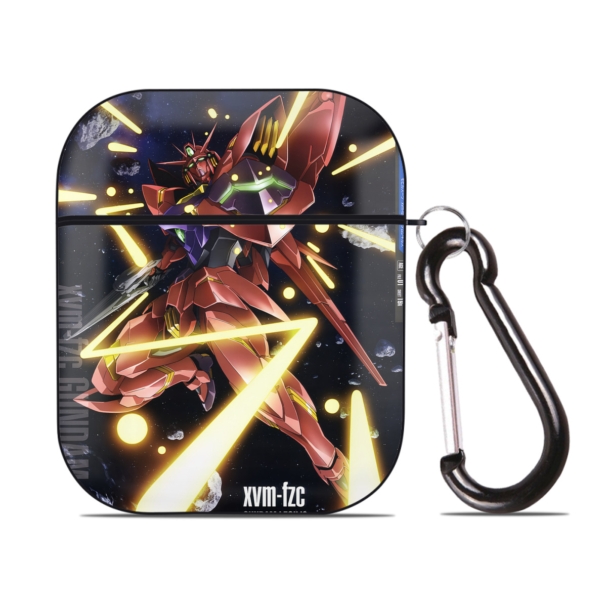 （画像用） 機動戦士ガンダム Mobile Suit Gundam AirPods 第2世代保護ケース ハードシェル ブラック 耐衝撃・防指紋・カラビナ付き