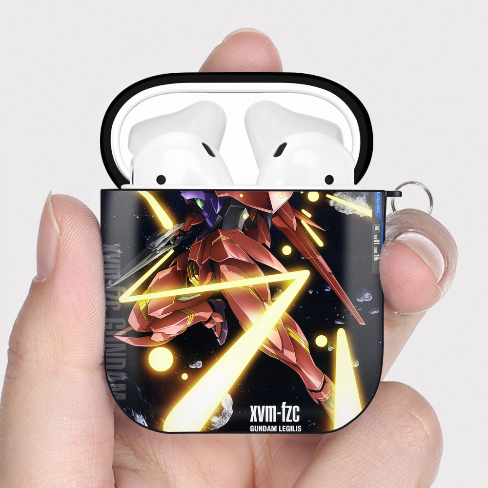 （画像用） 機動戦士ガンダム Mobile Suit Gundam AirPods 第2世代保護ケース ハードシェル ブラック 耐衝撃・防指紋・カラビナ付き