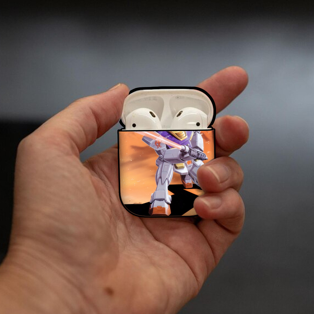 機動戦士ガンダム Mobile Suit Gundam AirPods 第2世代保護ケース ハードシェル ブラック 耐衝撃・防指紋・カラビナ付き