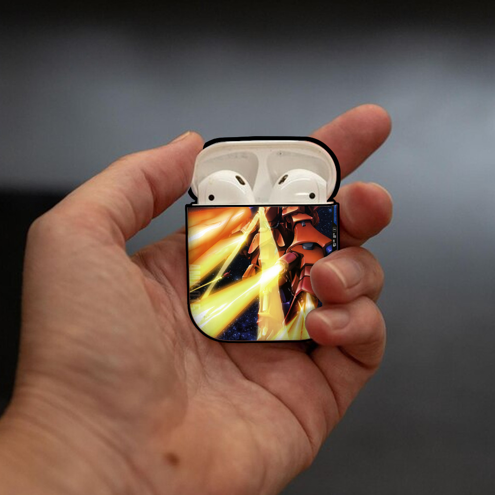機動戦士ガンダム Mobile Suit Gundam AirPods 第2世代保護ケース ハードシェル ブラック 耐衝撃・防指紋・カラビナ付き