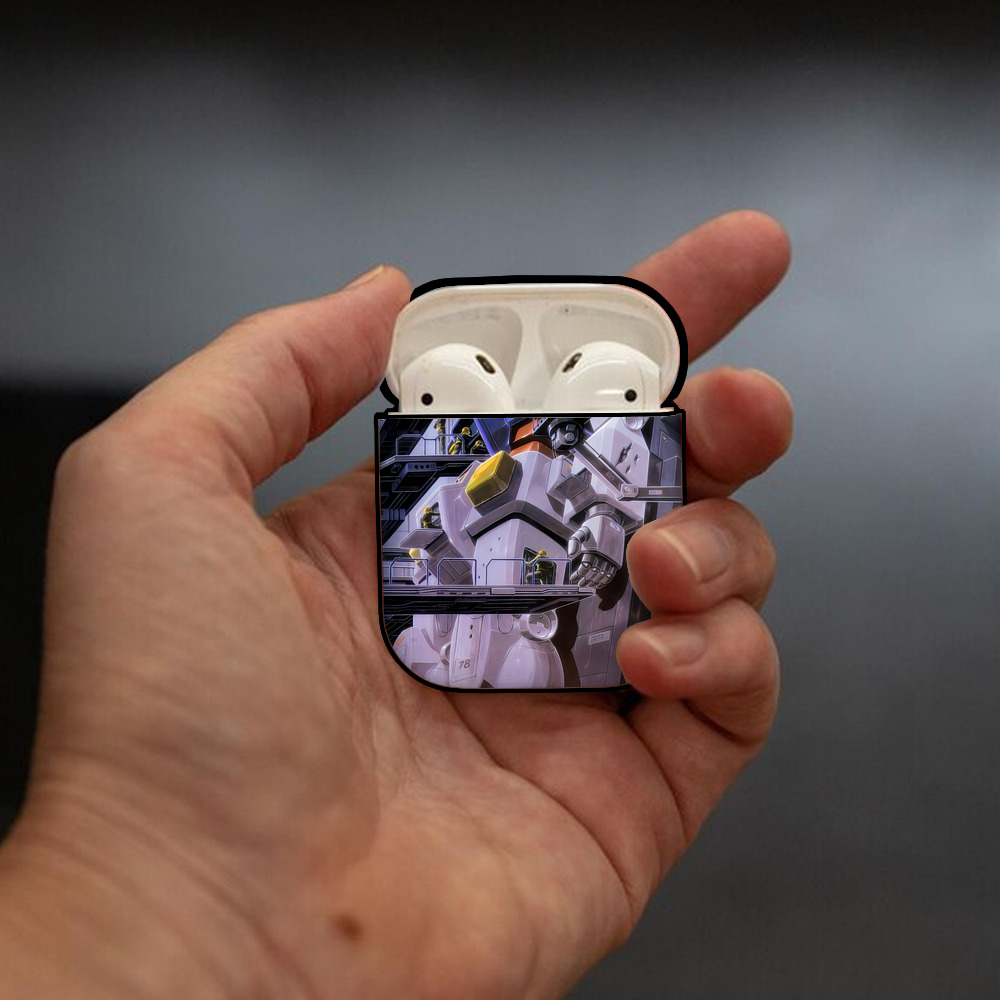 機動戦士ガンダム Mobile Suit Gundam AirPods 第2世代保護ケース ハードシェル ブラック 耐衝撃・防指紋・カラビナ付き