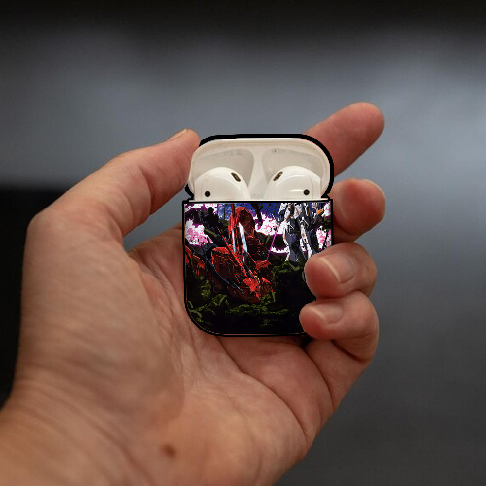機動戦士ガンダム Mobile Suit Gundam AirPods 第2世代保護ケース ハードシェル ブラック 耐衝撃・防指紋・カラビナ付き