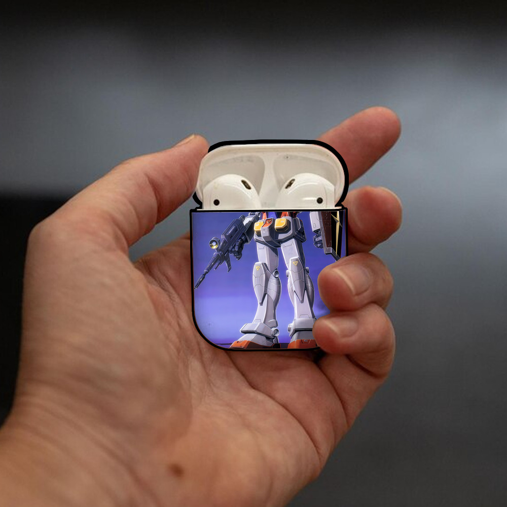 機動戦士ガンダム Mobile Suit Gundam AirPods 第2世代保護ケース ハードシェル ブラック 耐衝撃・防指紋・カラビナ付き