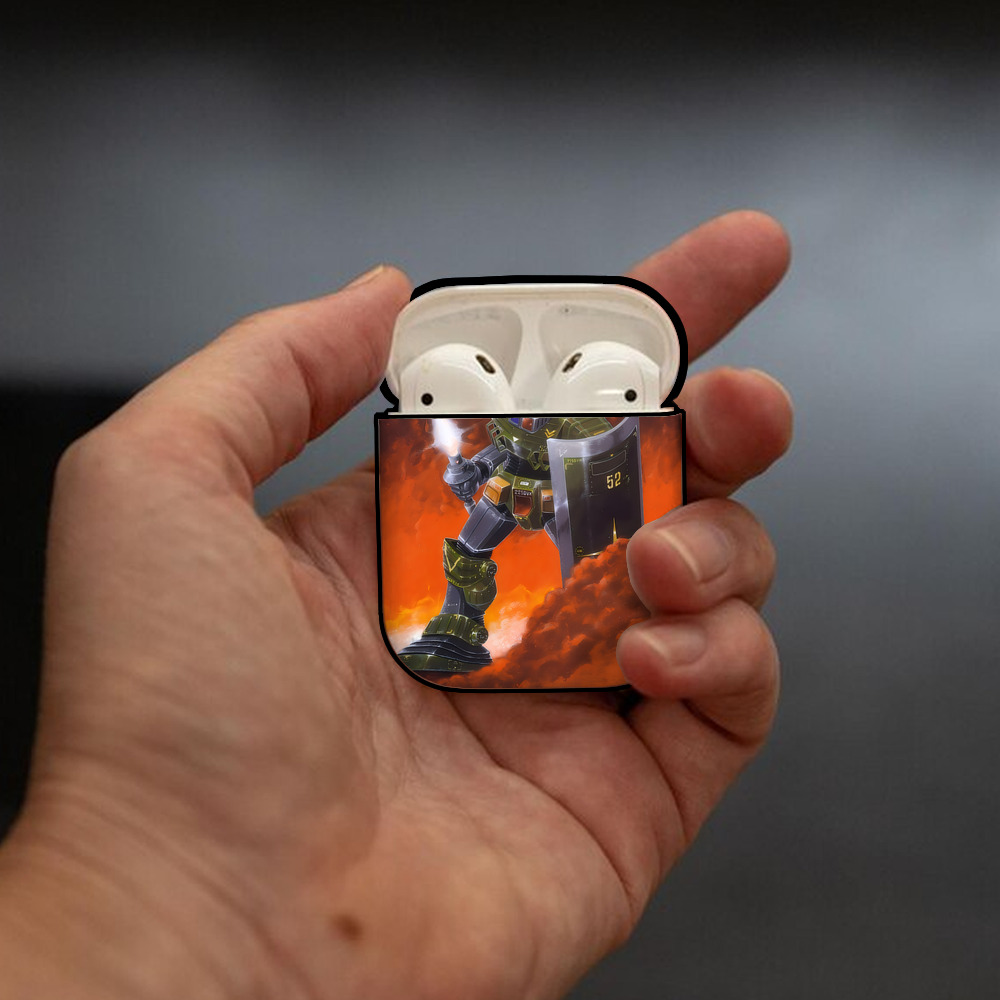 機動戦士ガンダム Mobile Suit Gundam AirPods 第2世代保護ケース ハードシェル ブラック 耐衝撃・防指紋・カラビナ付き
