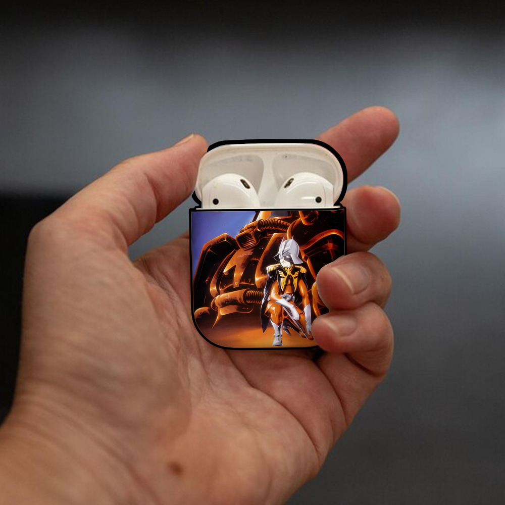 機動戦士ガンダム Mobile Suit Gundam AirPods 第2世代保護ケース ハードシェル ブラック 耐衝撃・防指紋・カラビナ付き