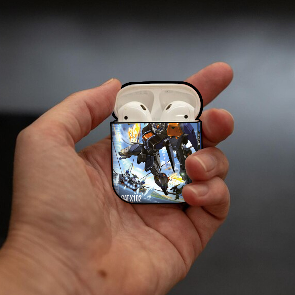 機動戦士ガンダム Mobile Suit Gundam AirPods 第2世代保護ケース ハードシェル ブラック 耐衝撃・防指紋・カラビナ付き