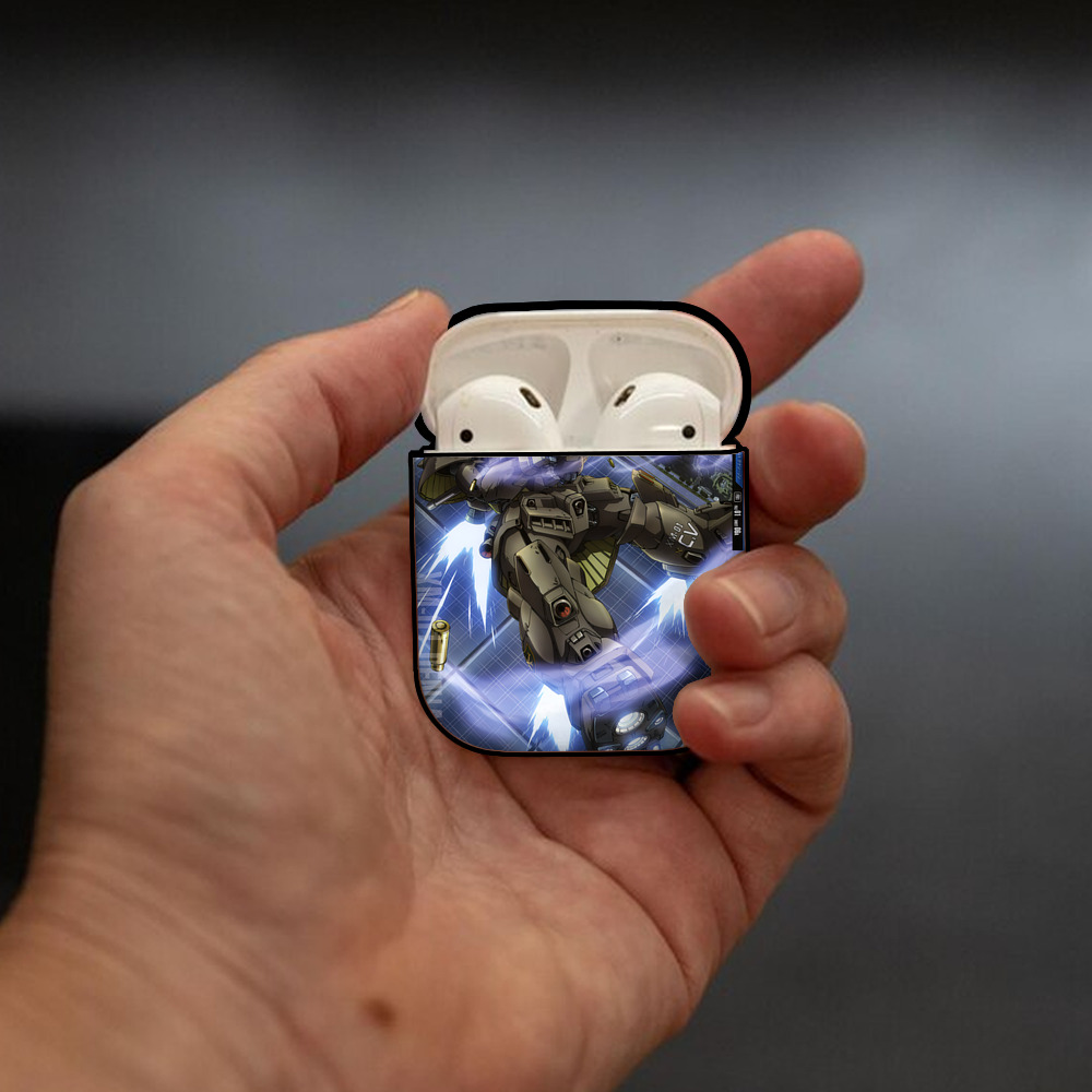 機動戦士ガンダム Mobile Suit Gundam AirPods 第2世代保護ケース ハードシェル ブラック 耐衝撃・防指紋・カラビナ付き