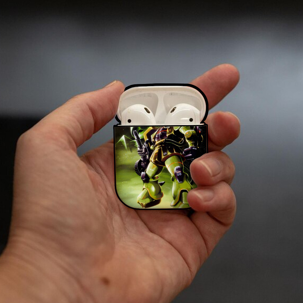 機動戦士ガンダム Mobile Suit Gundam AirPods 第2世代保護ケース ハードシェル ブラック 耐衝撃・防指紋・カラビナ付き