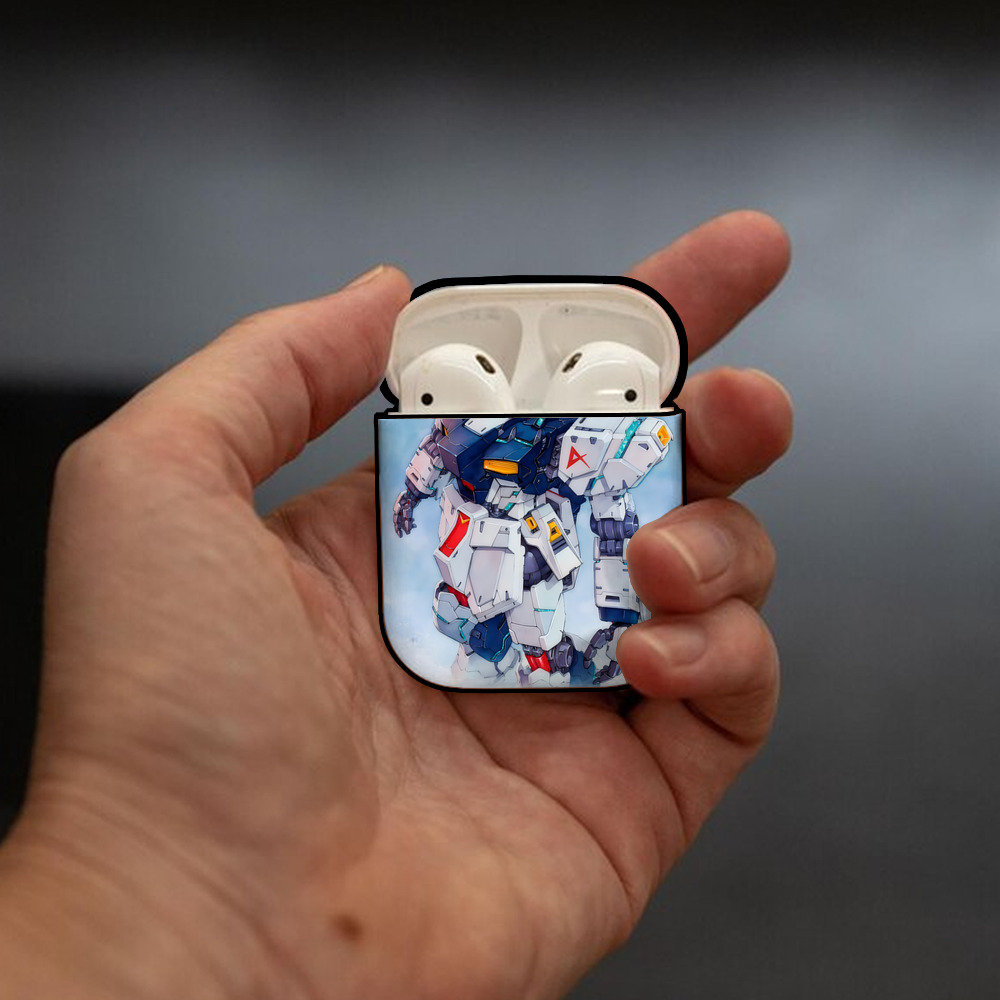 機動戦士ガンダム Mobile Suit Gundam AirPods 第2世代保護ケース ハードシェル ブラック 耐衝撃・防指紋・カラビナ付き