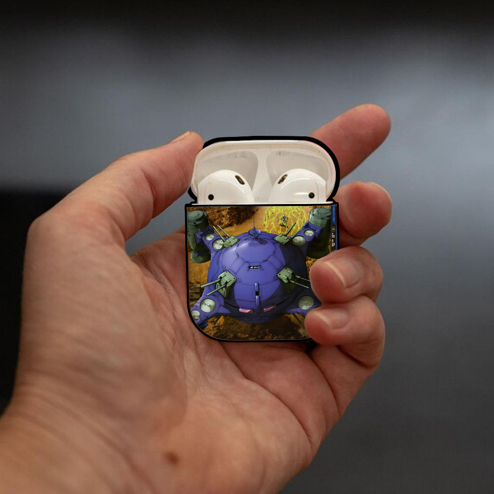 機動戦士ガンダム Mobile Suit Gundam AirPods 第2世代保護ケース ハードシェル ブラック 耐衝撃・防指紋・カラビナ付き