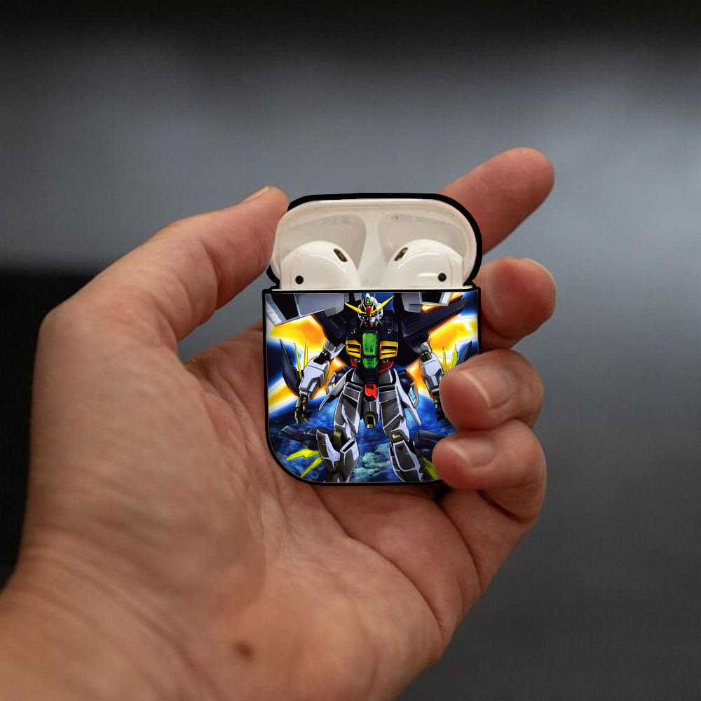 機動戦士ガンダム Mobile Suit Gundam AirPods 第2世代保護ケース ハードシェル ブラック 耐衝撃・防指紋・カラビナ付き