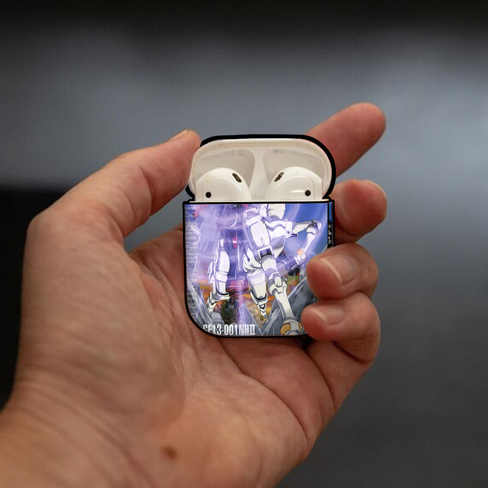 機動戦士ガンダム Mobile Suit Gundam AirPods 第2世代保護ケース ハードシェル ブラック 耐衝撃・防指紋・カラビナ付き