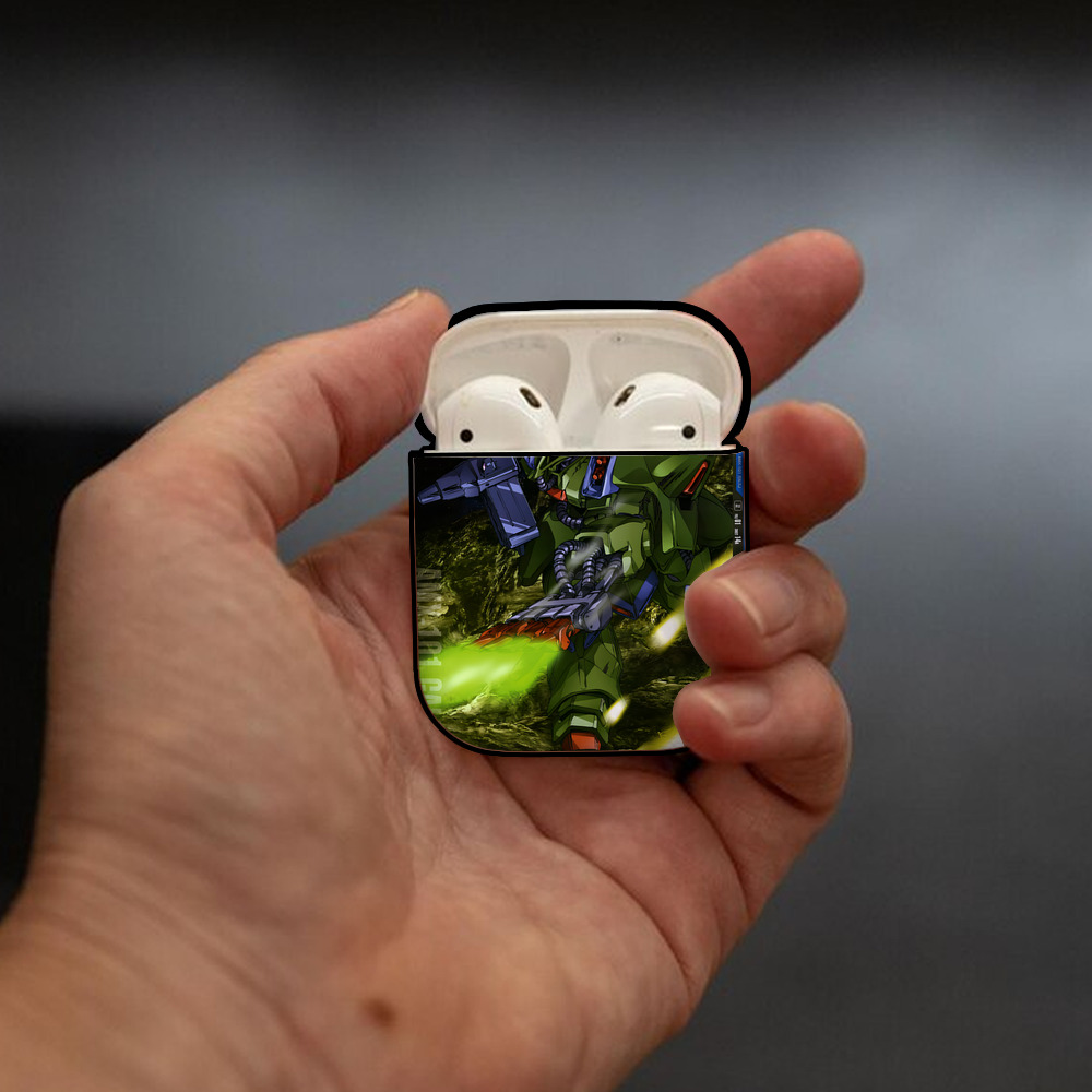 機動戦士ガンダム Mobile Suit Gundam AirPods 第2世代保護ケース ハードシェル ブラック 耐衝撃・防指紋・カラビナ付き