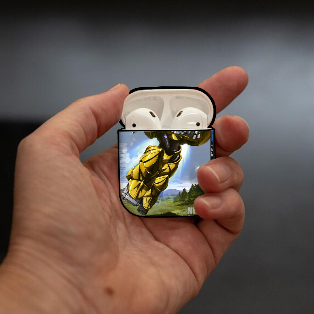 機動戦士ガンダム Mobile Suit Gundam AirPods 第2世代保護ケース ハードシェル ブラック 耐衝撃・防指紋・カラビナ付き