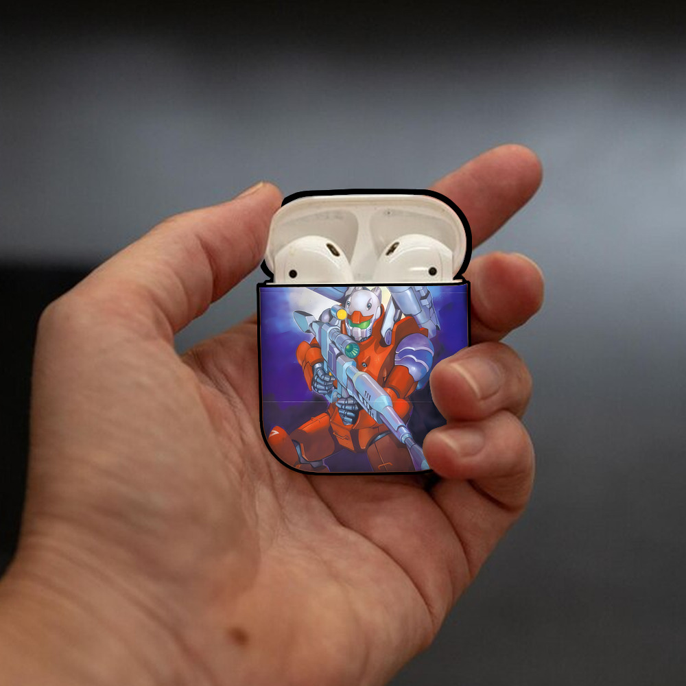 機動戦士ガンダム Mobile Suit Gundam AirPods 第2世代保護ケース ハードシェル ブラック 耐衝撃・防指紋・カラビナ付き