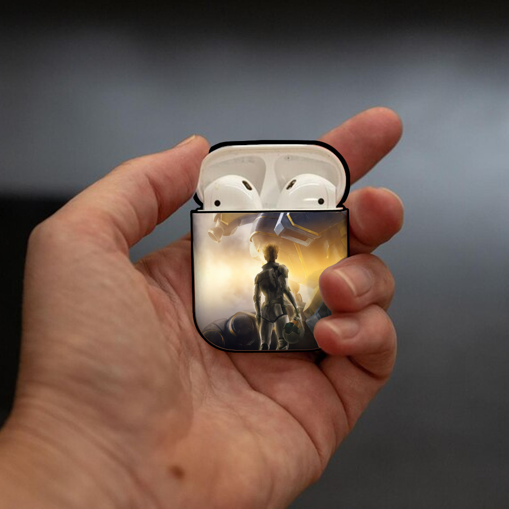 機動戦士ガンダム Mobile Suit Gundam AirPods 第2世代保護ケース ハードシェル ブラック 耐衝撃・防指紋・カラビナ付き